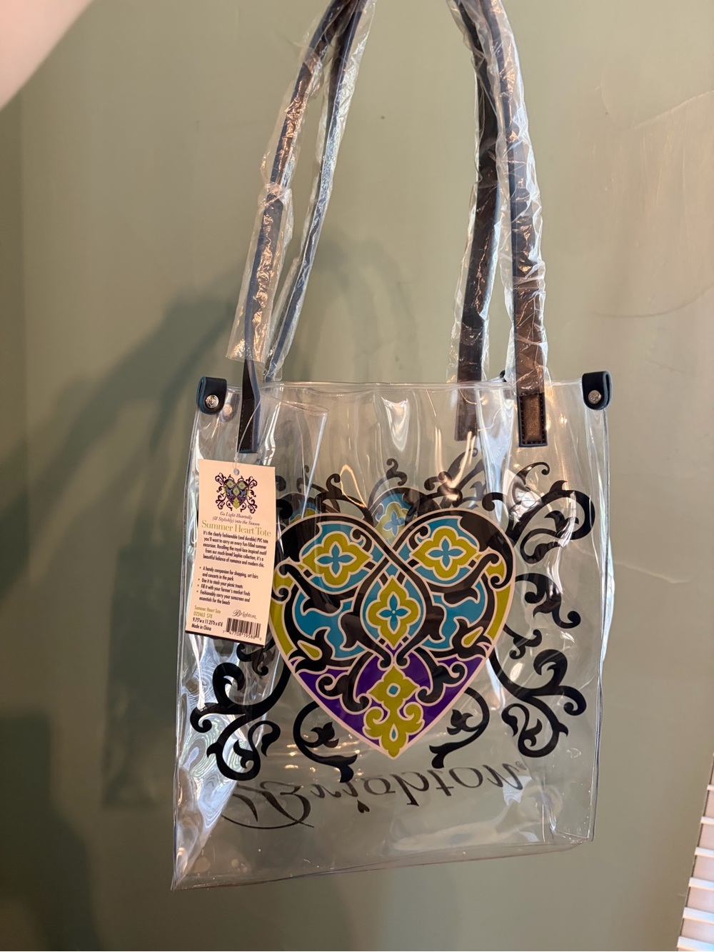 Brighton Clear Heart Pattern Tote Bag NWT